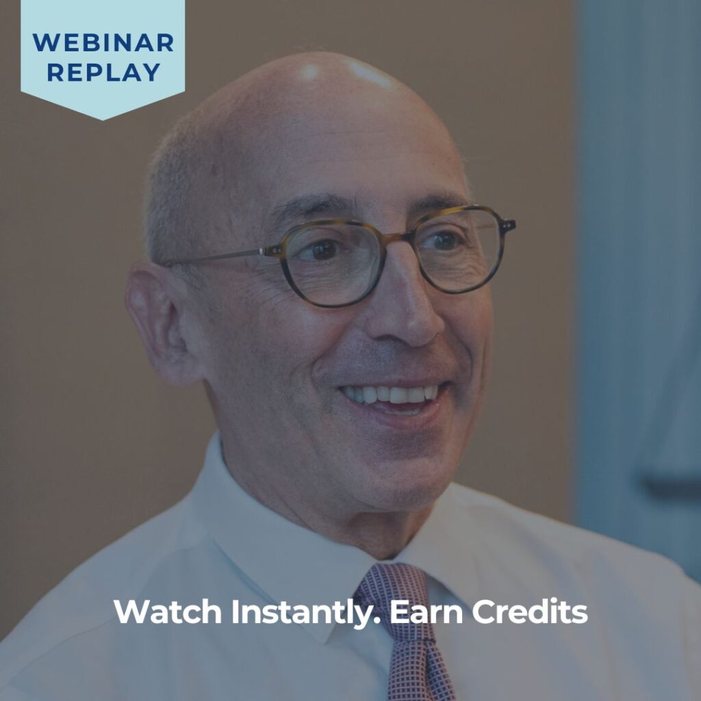 NELI employee in profile shot with the words "Webinar Replay" and "Watch Instantly, Earn Credits"