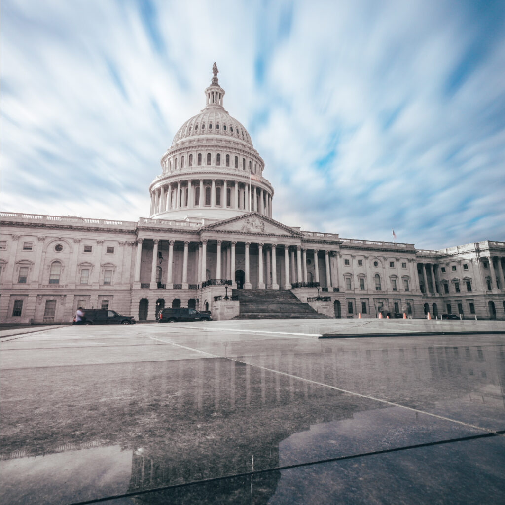 Large beautiful legal building against a blue sky.